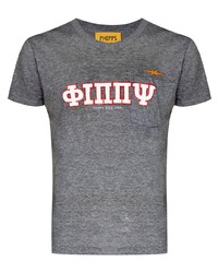 graues bedrucktes T-Shirt mit einem Rundhalsausschnitt von Phipps