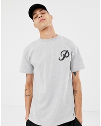 graues bedrucktes T-Shirt mit einem Rundhalsausschnitt von Primitive