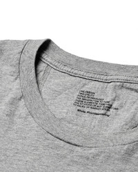 graues bedrucktes T-Shirt mit einem Rundhalsausschnitt von White Mountaineering