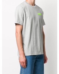 graues bedrucktes T-Shirt mit einem Rundhalsausschnitt von Diesel