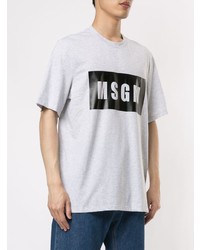 graues bedrucktes T-Shirt mit einem Rundhalsausschnitt von MSGM