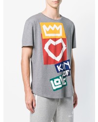 graues bedrucktes T-Shirt mit einem Rundhalsausschnitt von Dolce & Gabbana