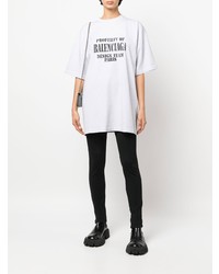 graues bedrucktes T-Shirt mit einem Rundhalsausschnitt von Balenciaga