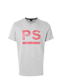 graues bedrucktes T-Shirt mit einem Rundhalsausschnitt von Ps By Paul Smith