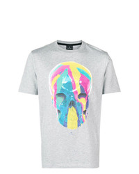 graues bedrucktes T-Shirt mit einem Rundhalsausschnitt von Ps By Paul Smith