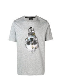 graues bedrucktes T-Shirt mit einem Rundhalsausschnitt von Ps By Paul Smith