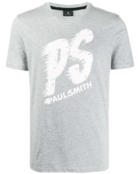 graues bedrucktes T-Shirt mit einem Rundhalsausschnitt von PS Paul Smith