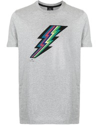 graues bedrucktes T-Shirt mit einem Rundhalsausschnitt von PS Paul Smith