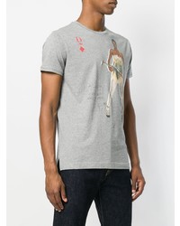 graues bedrucktes T-Shirt mit einem Rundhalsausschnitt von Vivienne Westwood