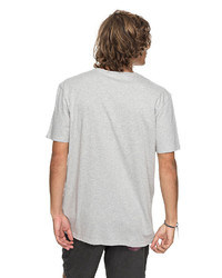 graues bedrucktes T-Shirt mit einem Rundhalsausschnitt von Quiksilver T-Shirt »Classic Morning Slides«