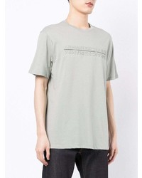 graues bedrucktes T-Shirt mit einem Rundhalsausschnitt von Armani Exchange