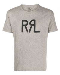 graues bedrucktes T-Shirt mit einem Rundhalsausschnitt von Ralph Lauren RRL