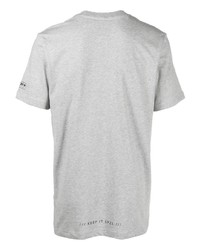 graues bedrucktes T-Shirt mit einem Rundhalsausschnitt von adidas