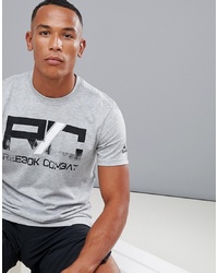 graues bedrucktes T-Shirt mit einem Rundhalsausschnitt von Reebok