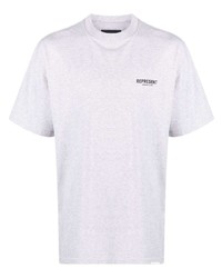 graues bedrucktes T-Shirt mit einem Rundhalsausschnitt von Represent