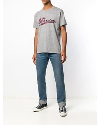 graues bedrucktes T-Shirt mit einem Rundhalsausschnitt von VISVIM