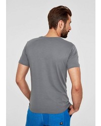 graues bedrucktes T-Shirt mit einem Rundhalsausschnitt von S.OLIVER RED LABEL