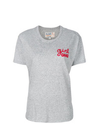 graues bedrucktes T-Shirt mit einem Rundhalsausschnitt von Sandrine Rose