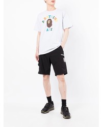 graues bedrucktes T-Shirt mit einem Rundhalsausschnitt von A Bathing Ape