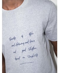 graues bedrucktes T-Shirt mit einem Rundhalsausschnitt von Brunello Cucinelli