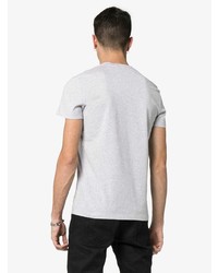 graues bedrucktes T-Shirt mit einem Rundhalsausschnitt von Balmain