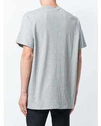 graues bedrucktes T-Shirt mit einem Rundhalsausschnitt von Emporio Armani