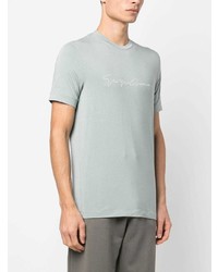 graues bedrucktes T-Shirt mit einem Rundhalsausschnitt von Giorgio Armani