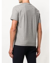 graues bedrucktes T-Shirt mit einem Rundhalsausschnitt von Ea7 Emporio Armani