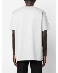 graues bedrucktes T-Shirt mit einem Rundhalsausschnitt von Alexander McQueen