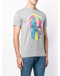 graues bedrucktes T-Shirt mit einem Rundhalsausschnitt von Ps By Paul Smith