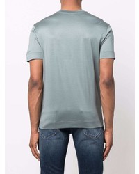 graues bedrucktes T-Shirt mit einem Rundhalsausschnitt von Emporio Armani