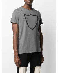 graues bedrucktes T-Shirt mit einem Rundhalsausschnitt von Htc Los Angeles