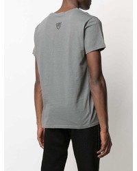 graues bedrucktes T-Shirt mit einem Rundhalsausschnitt von Htc Los Angeles