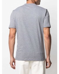 graues bedrucktes T-Shirt mit einem Rundhalsausschnitt von Brunello Cucinelli