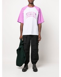 graues bedrucktes T-Shirt mit einem Rundhalsausschnitt von MSGM