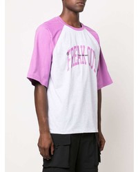 graues bedrucktes T-Shirt mit einem Rundhalsausschnitt von MSGM