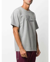 graues bedrucktes T-Shirt mit einem Rundhalsausschnitt von PACCBET