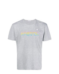 graues bedrucktes T-Shirt mit einem Rundhalsausschnitt von Societe Anonyme
