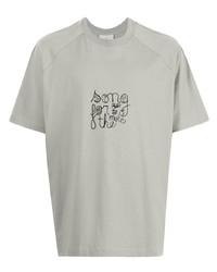 graues bedrucktes T-Shirt mit einem Rundhalsausschnitt von Song For The Mute