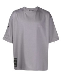 graues bedrucktes T-Shirt mit einem Rundhalsausschnitt von SONGZIO