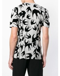 graues bedrucktes T-Shirt mit einem Rundhalsausschnitt von McQ Alexander McQueen