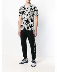 graues bedrucktes T-Shirt mit einem Rundhalsausschnitt von McQ Alexander McQueen