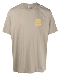 graues bedrucktes T-Shirt mit einem Rundhalsausschnitt von Sporty & Rich
