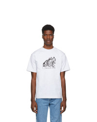 graues bedrucktes T-Shirt mit einem Rundhalsausschnitt von St-Henri