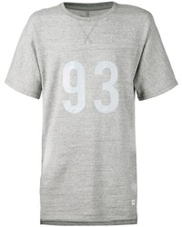 graues bedrucktes T-Shirt mit einem Rundhalsausschnitt von Stampd