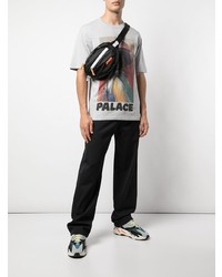 graues bedrucktes T-Shirt mit einem Rundhalsausschnitt von Palace