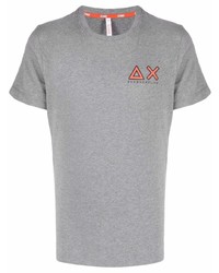 graues bedrucktes T-Shirt mit einem Rundhalsausschnitt von Sun 68