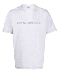 graues bedrucktes T-Shirt mit einem Rundhalsausschnitt von Sunnei