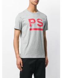 graues bedrucktes T-Shirt mit einem Rundhalsausschnitt von Ps By Paul Smith