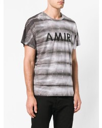 graues bedrucktes T-Shirt mit einem Rundhalsausschnitt von Amiri